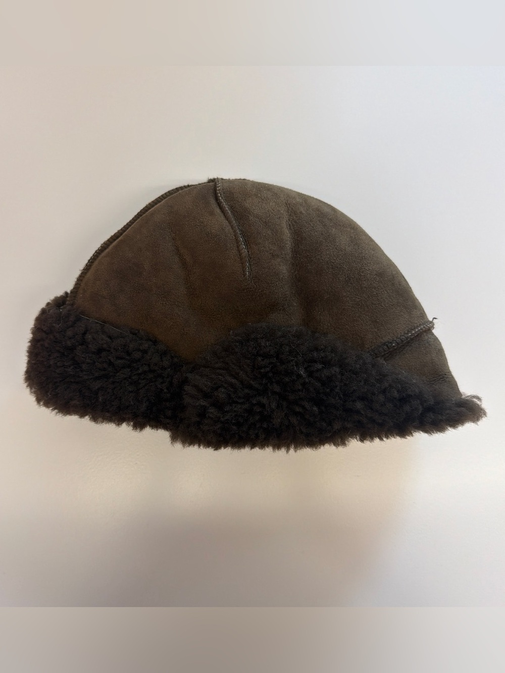 Men's Shearling Trapper Hat - Dark Brown
